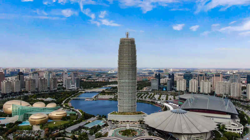 河南郑州城市风光航拍图 
