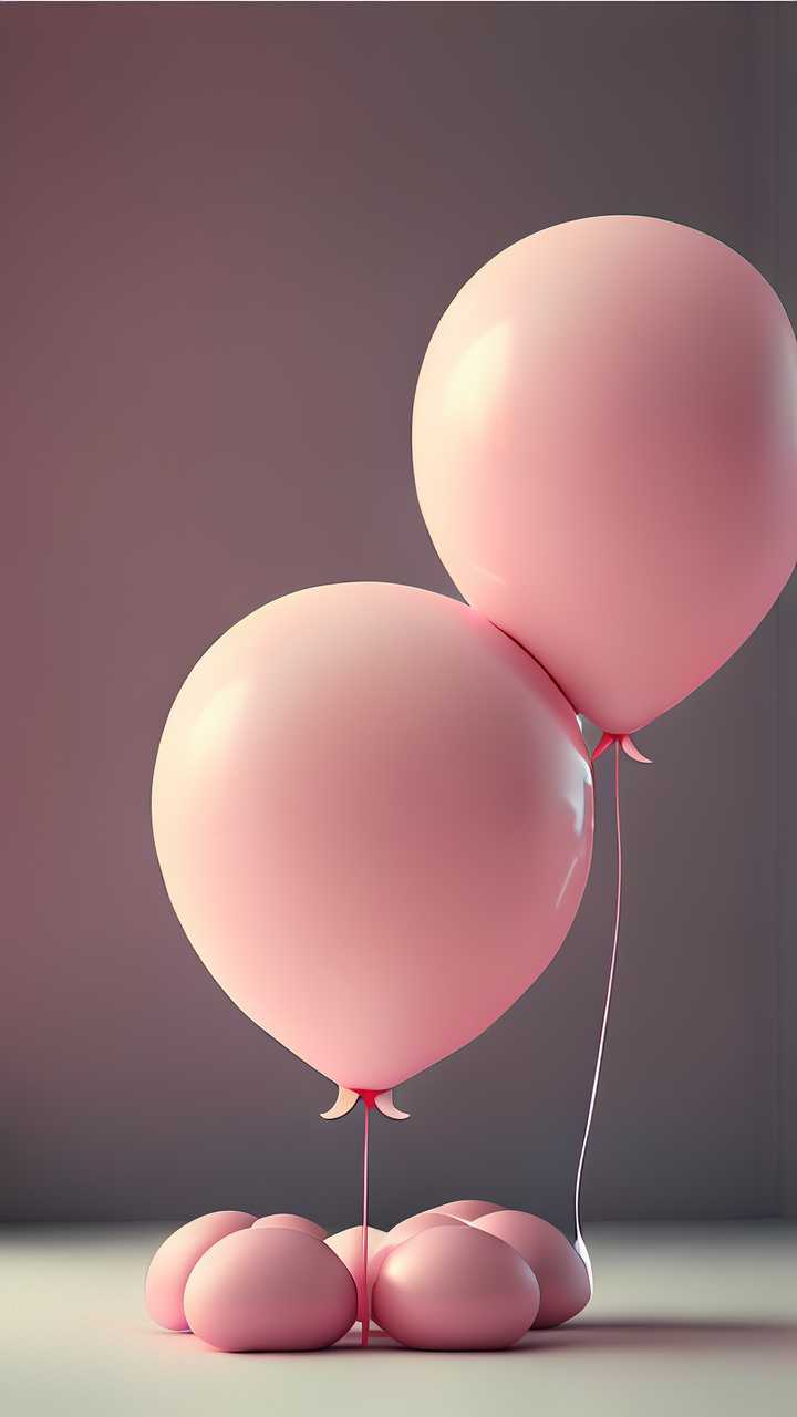 3D粉红色气球唯美