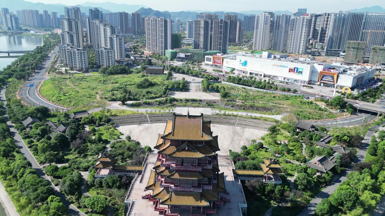 航拍宜春多胜楼