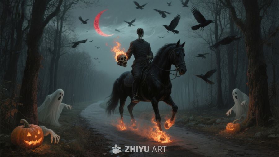 幽灵骑士夜行神秘森林