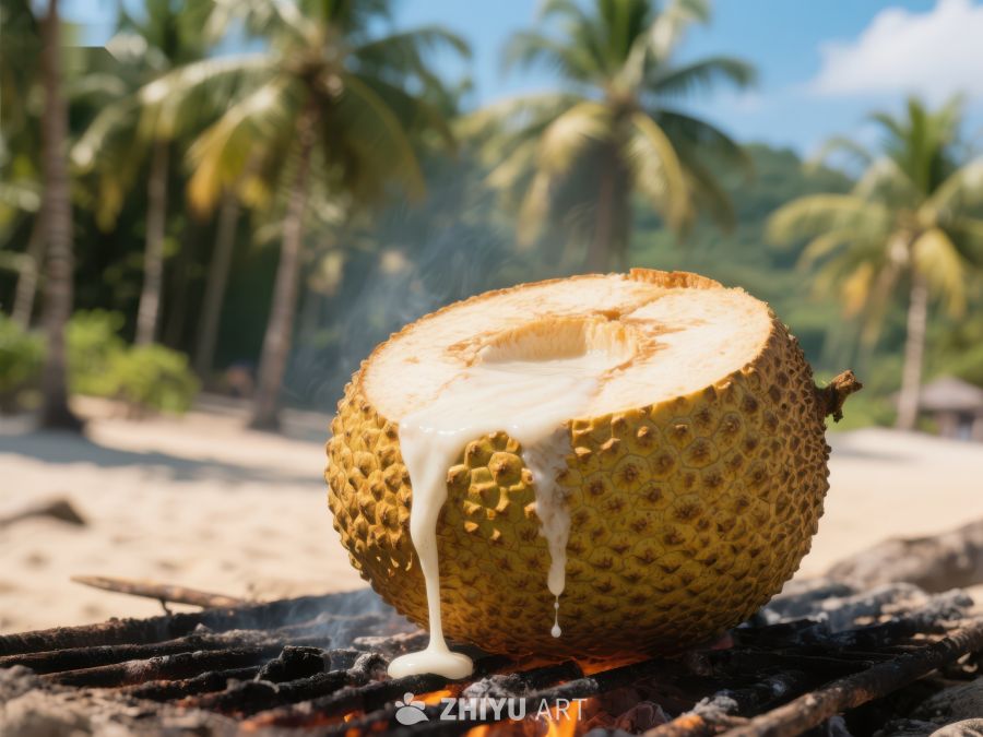 烤制榴莲，热带海滩上的美味 295