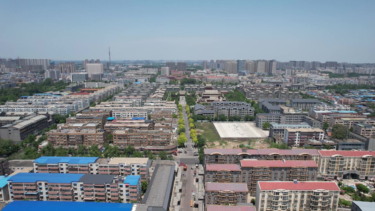 河南许昌城市风光地标建筑航拍 