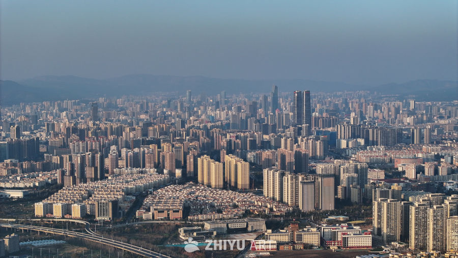 航拍云南昆明市 城市大景 4