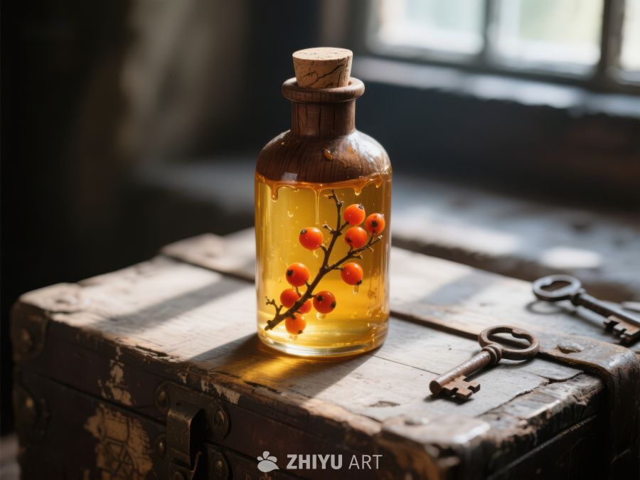 古瓶中的橙色果实浸泡液 160