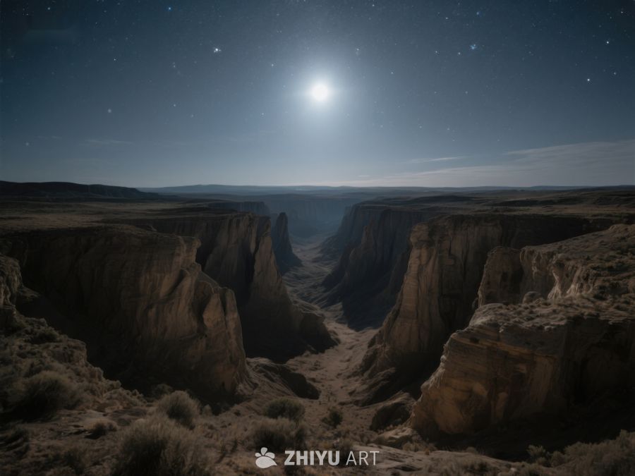 月光下的峡谷夜景 579