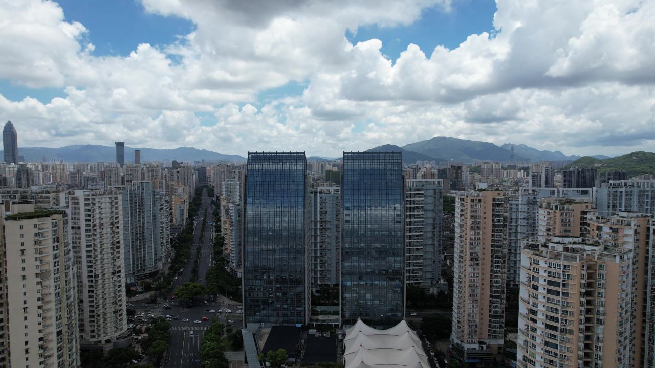 浙江温州城市风光航拍 