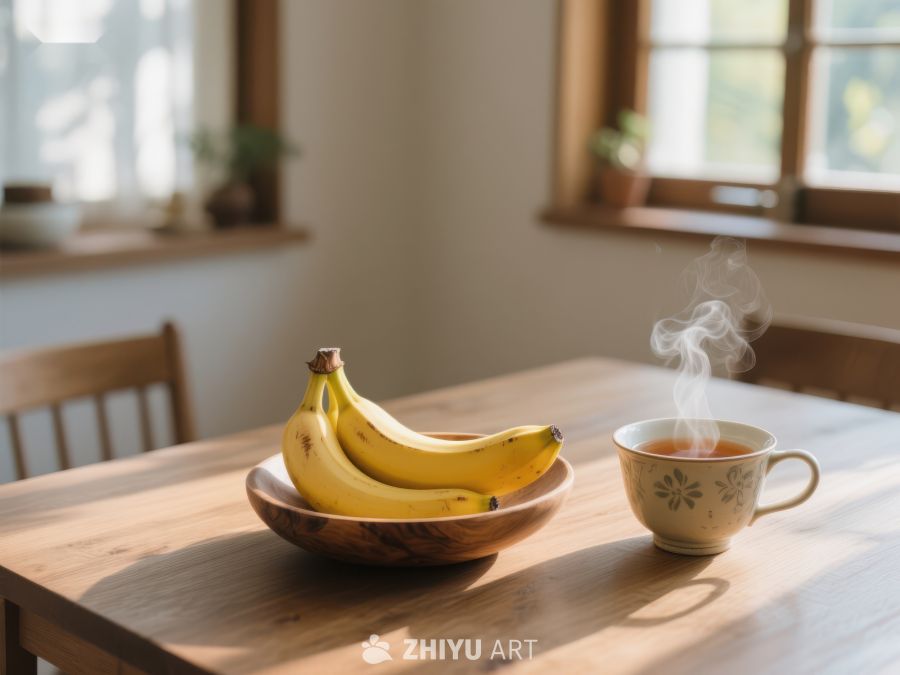 热茶与香蕉的温馨早餐 443