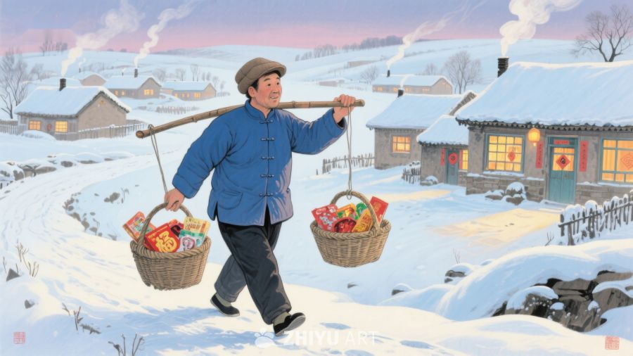 雪中挑担行 1148