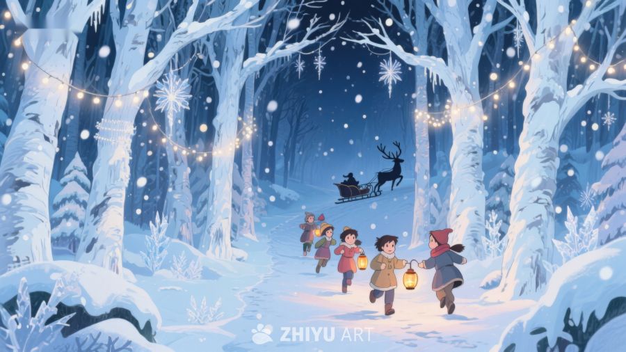 冬日森林中的圣诞夜 12