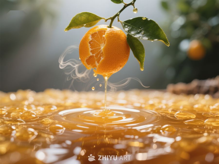 新鲜橙子滴落果汁 580