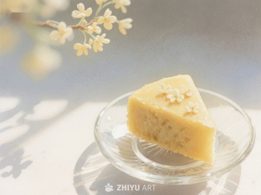 精致糕点配以淡雅花卉 514