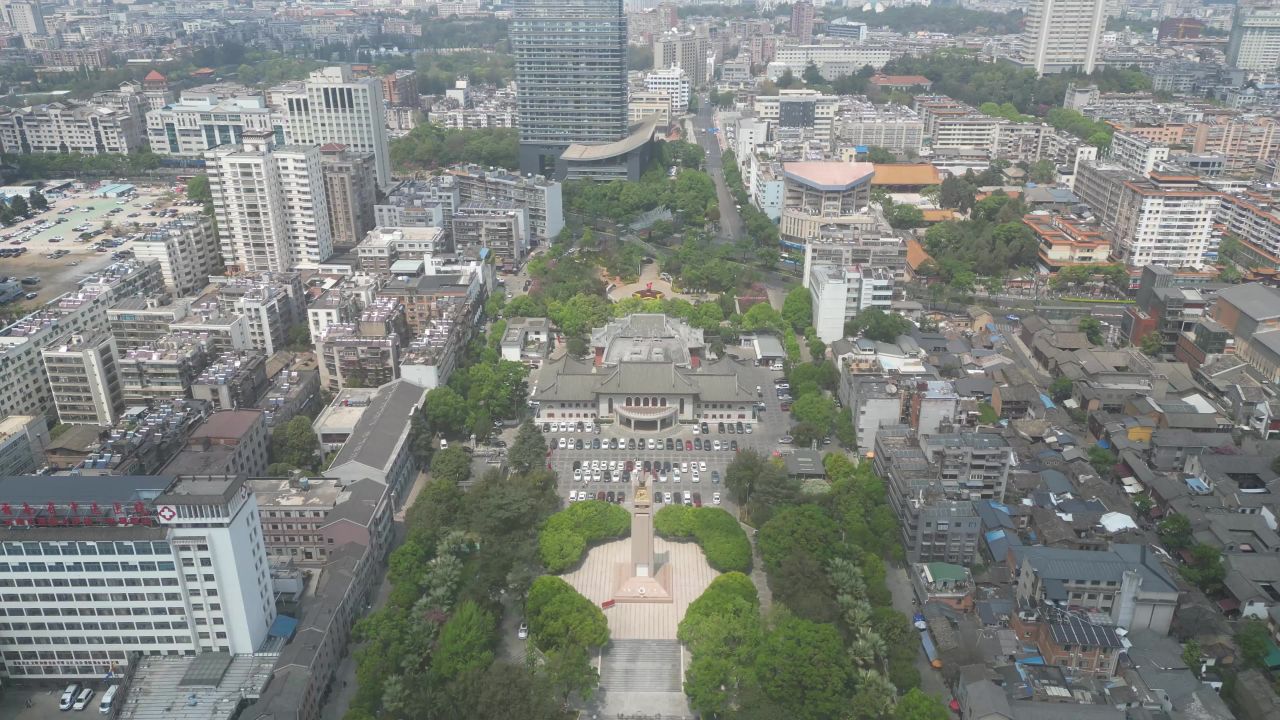 云南昆明老街航拍