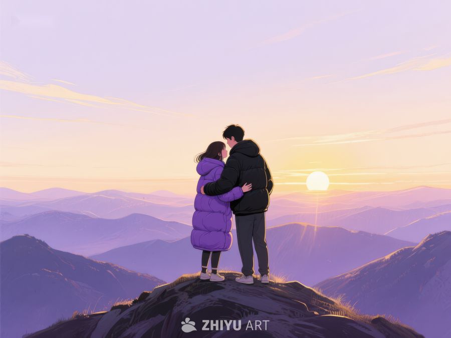 山顶拥抱，共赏日落美景 666
