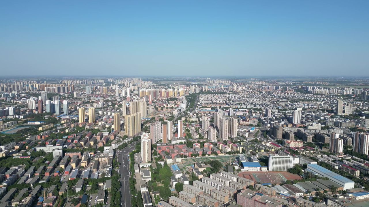 航拍河北保定城市建设
