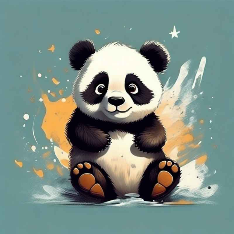 可爱熊猫插画简约风格 85