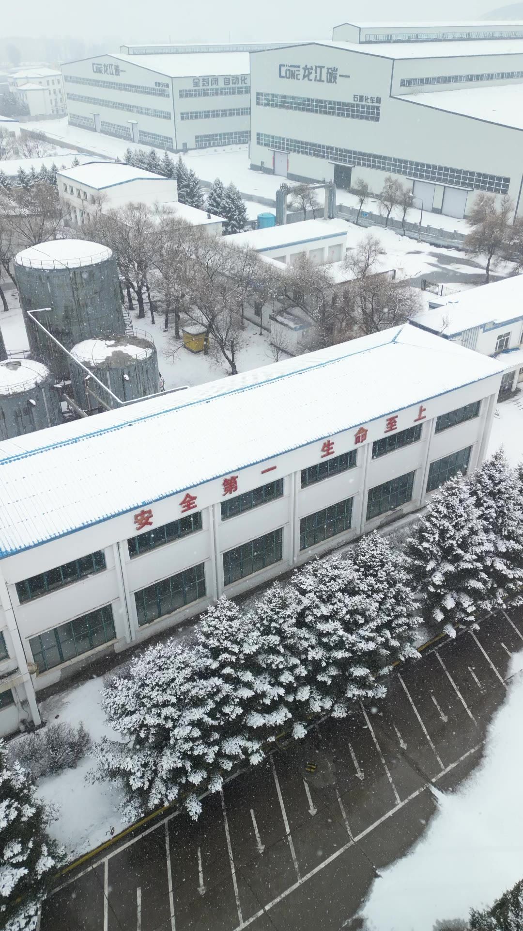 航拍 下雪 雪景 竖屏素材 6