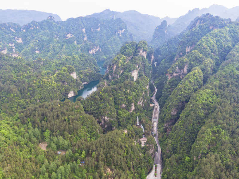 湖南张家界武陵源5A景区宝峰湖风景区航拍摄影图