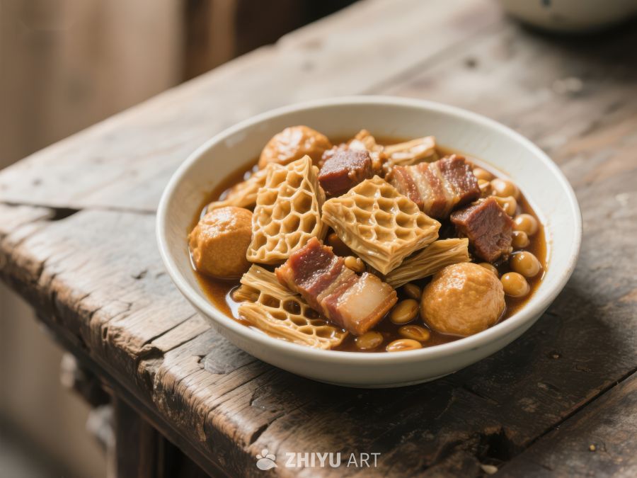 传统美食：豆皮与肉片的完美结合 81