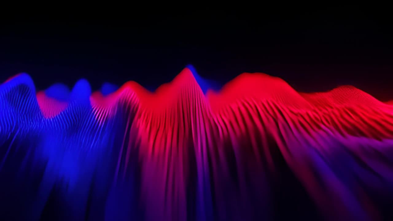 一个动画的声波图动态地振荡，波浪随着看不见的音轨的