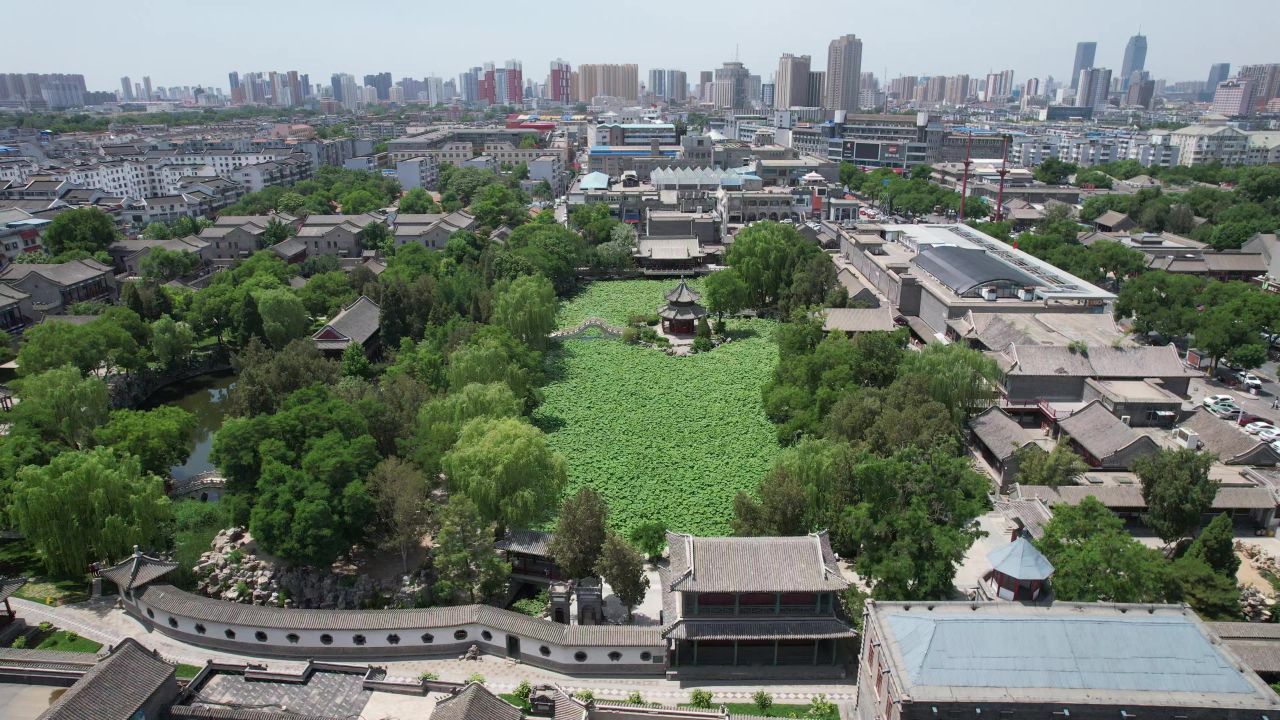 河北保定古莲池风景区航拍