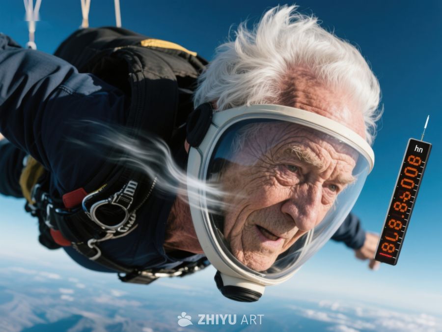 高空跳伞的老人 76
