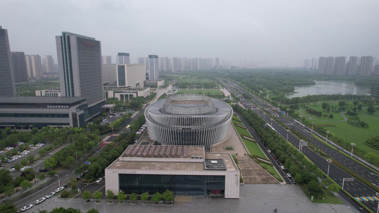 江苏宿迁城市风光地标建筑航拍 