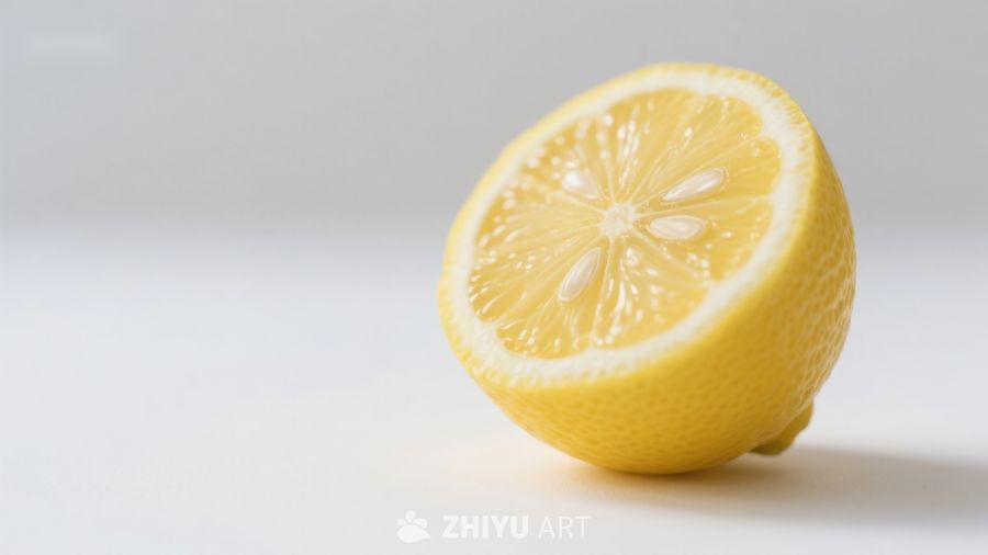 切开的柠檬特写 348