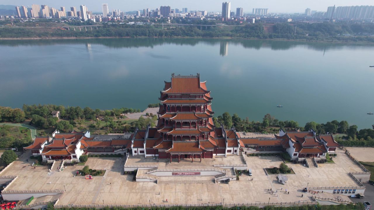 湖南湘潭万楼地标建筑航拍