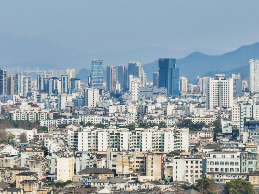 航拍浙江临海台州府城城区风光 26