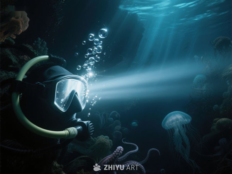 潜水员探索深海世界 146