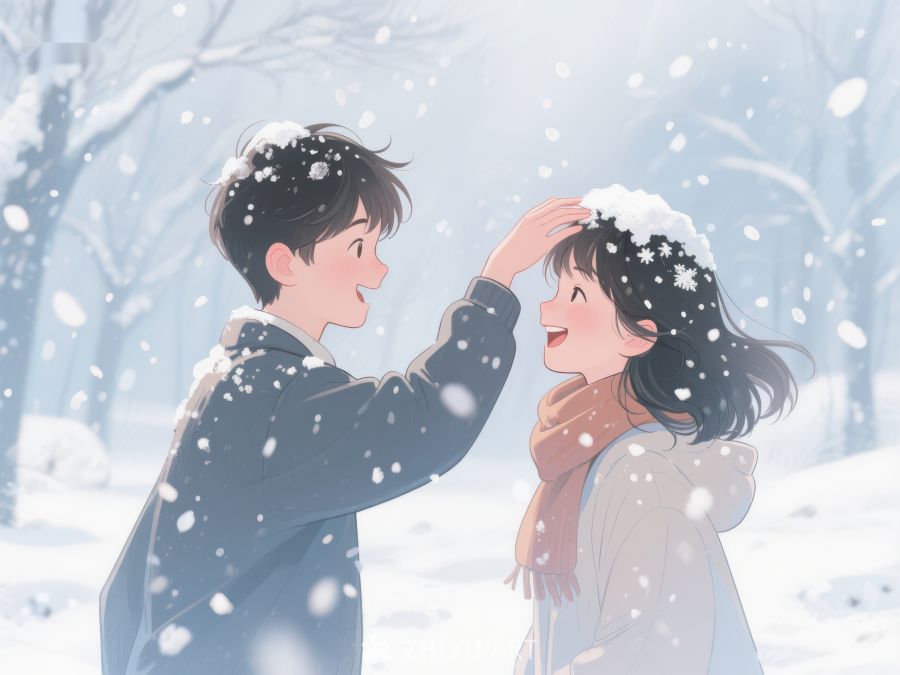 雪中情侣温馨互动 989