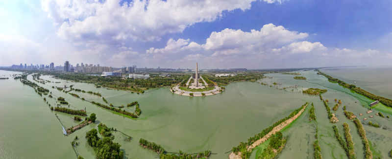 安徽合肥巢湖风光航拍全景图