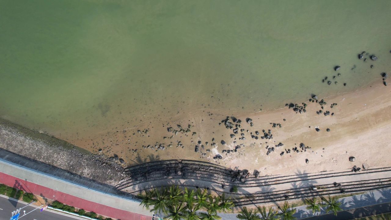 湛江海边大海风光航拍