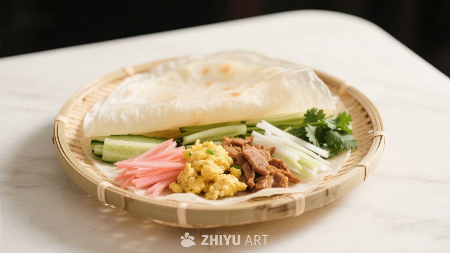 中式卷饼配菜，清新美味