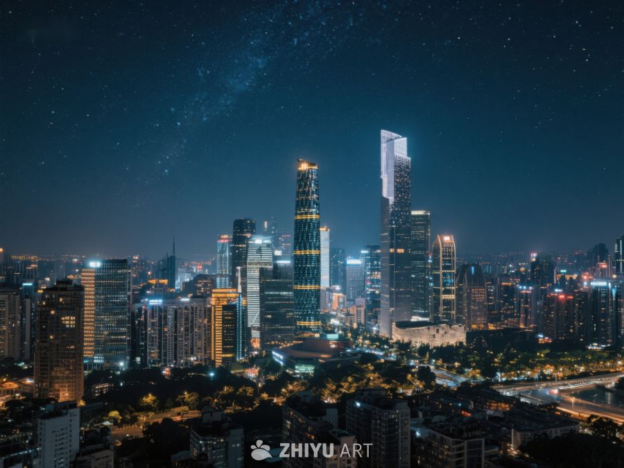 夜幕下的城市天际线 477