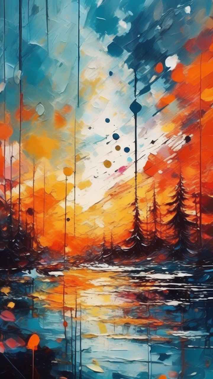 泼洒抽象印象派艺术插画 9