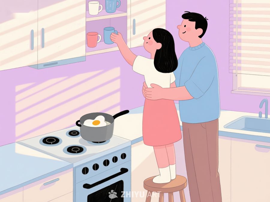 厨房温馨时刻：父女共同烹饪 30