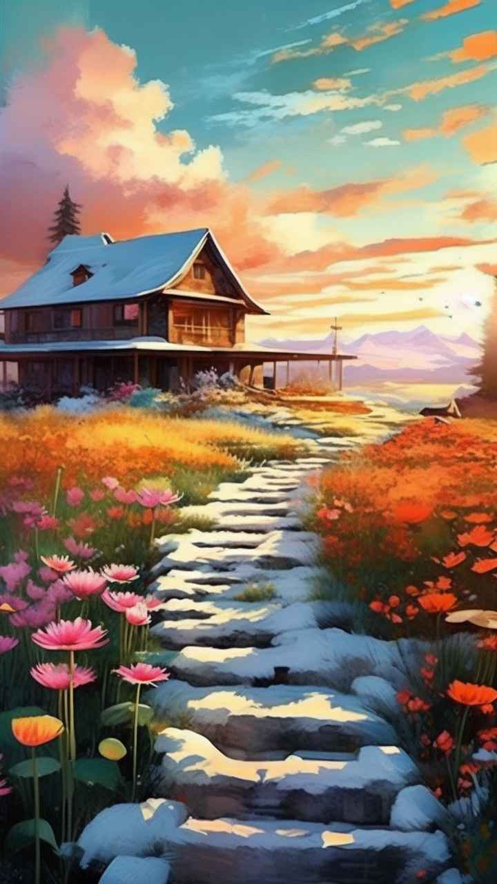 充满活力的绿洲在它的后院各种花 48