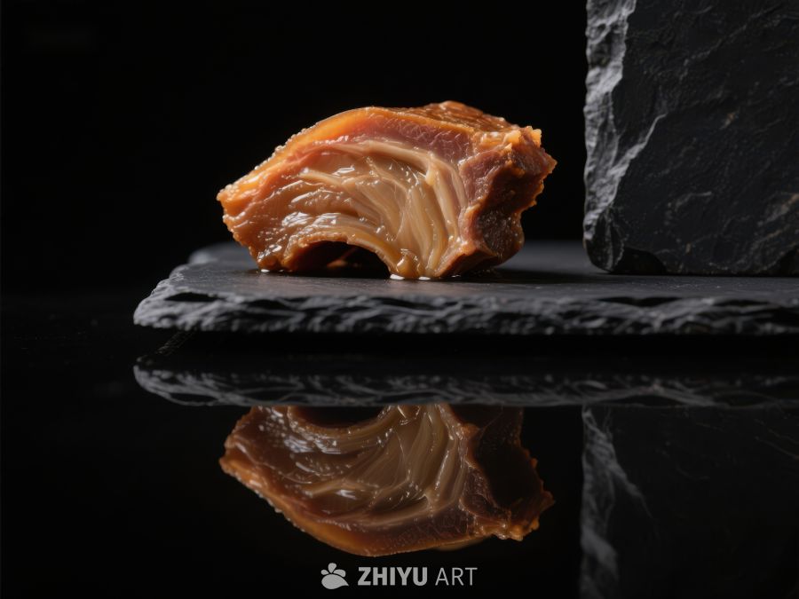 精致肉品特写，黑石背景映衬 537