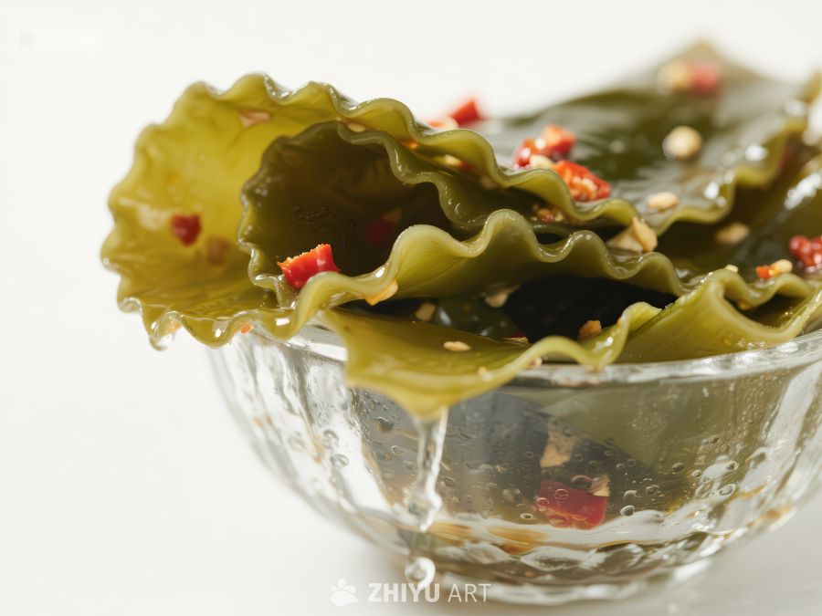 海带凉菜，点缀红椒芝麻 200
