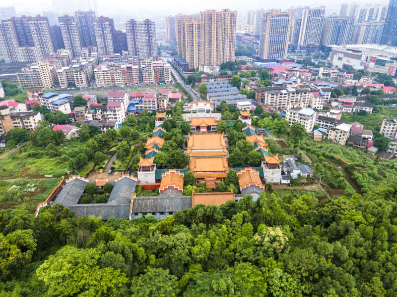 湖南邵阳玉清宫航拍摄影图