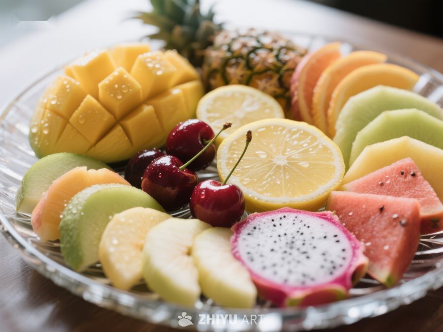 色彩斑斓的热带水果拼盘 481
