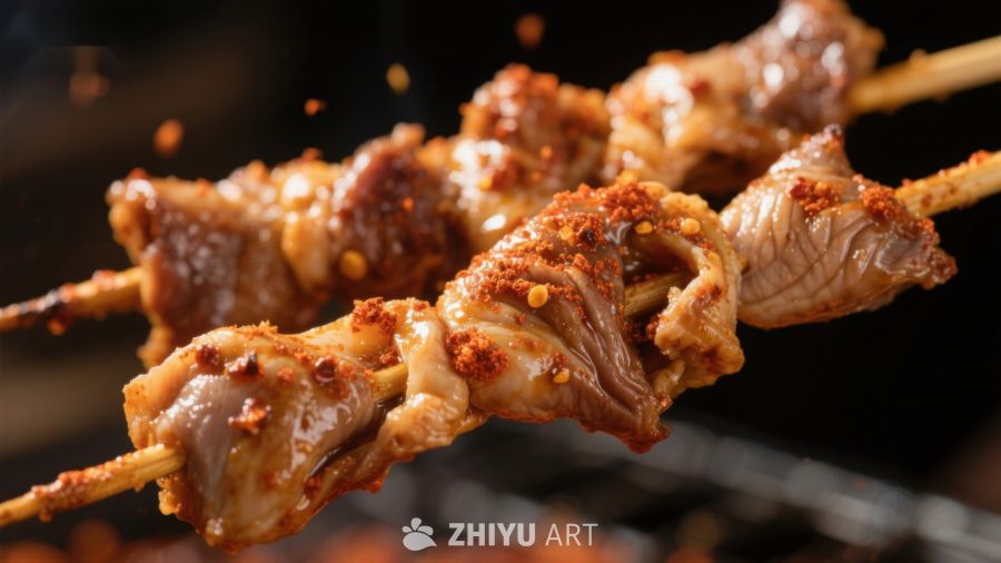 香辣串烤肉，诱人美味