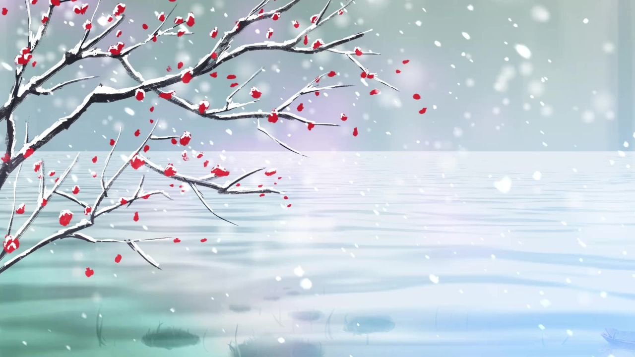 中国风水墨梅花古风戏曲晚会LED视频素材 31