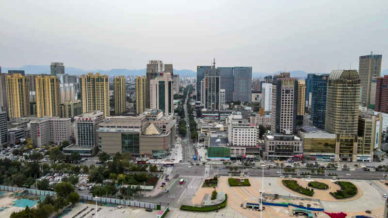 河南郑州城市风光航拍图 