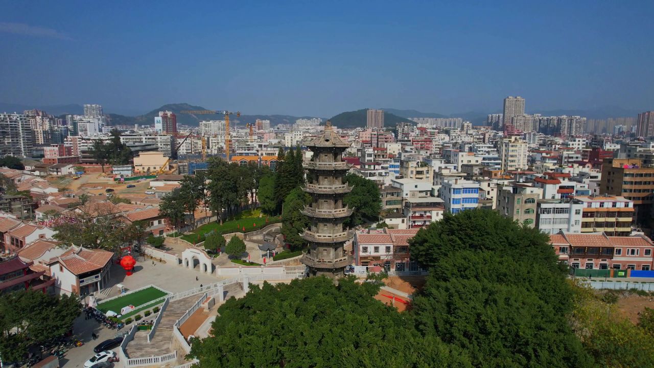 航拍福清瑞云塔景观