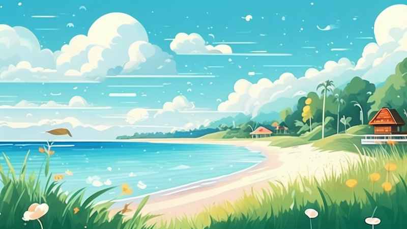 海边的插图梦幻般的自然田园风光 16