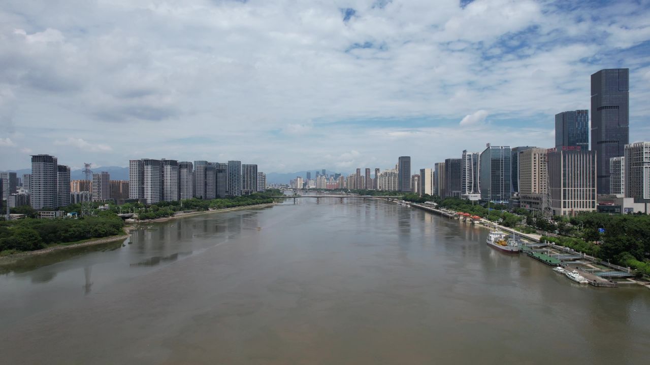 福建福州闽江风光鼓山大桥