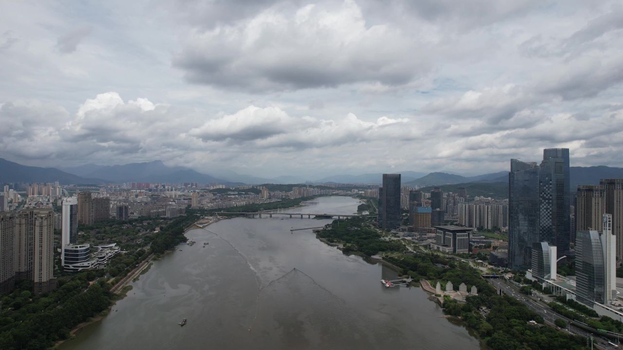 航拍福建福州城市风光
