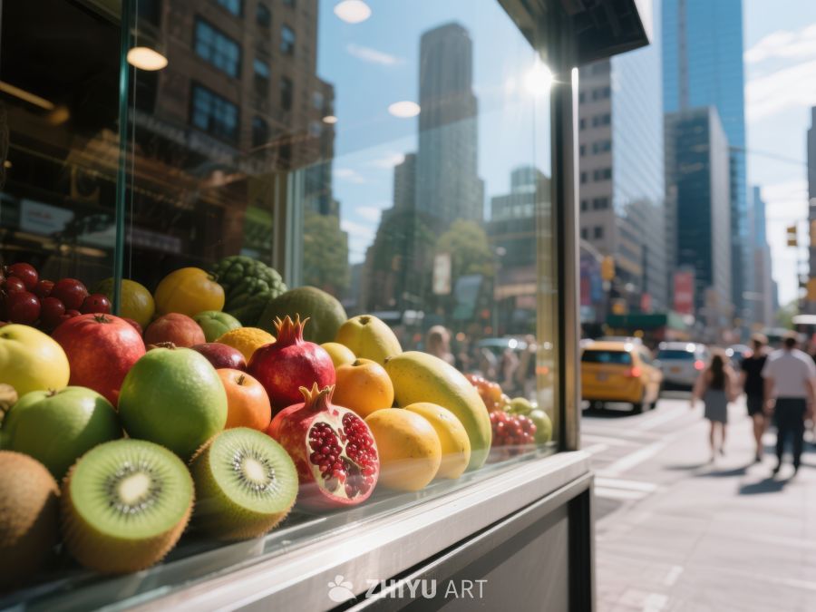 城市街头水果店橱窗展示 39